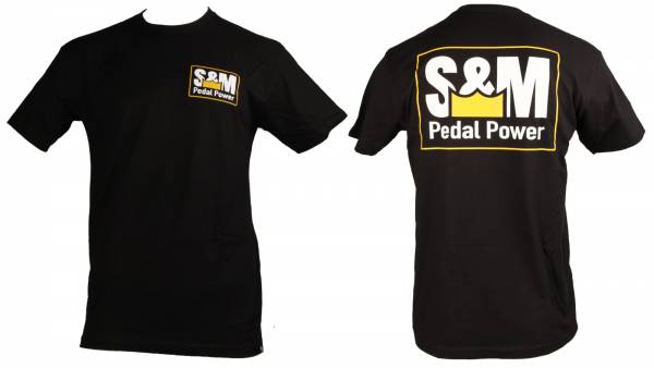 S&M T-SHIRT PEDAL POWER FRONT/BACK PRINT Black