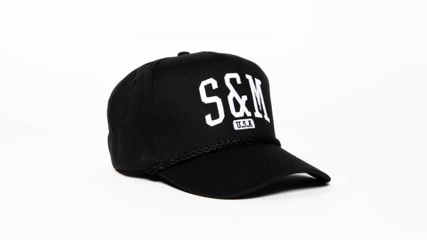 S&M HAT 5 PANEL SNAPBACK SMU Black