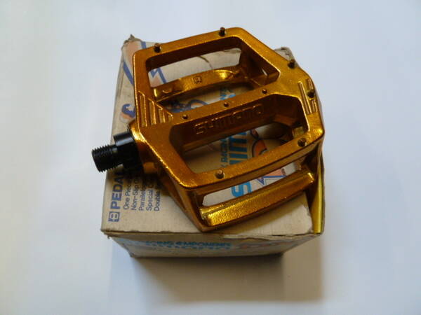 SHIMANO DX PEDALS 1/2” (OPC) NOS PAIR Gold