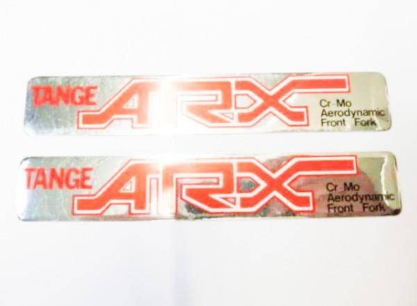 04 TANGE ARX FORK STICKER PAIR Chrome/Orange/Red