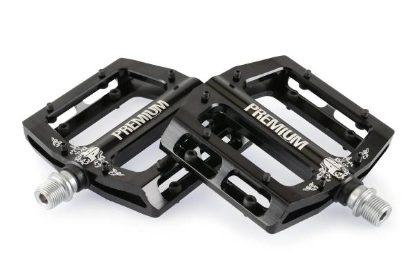 PREMIUM SLIM PEDALS ALUMINIUM 9/16" Black